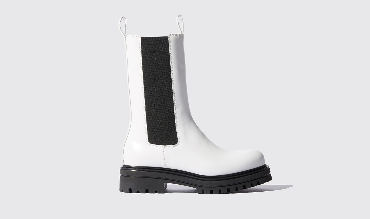 Scarosso Boots Naomi White Bright Brushed Calf In White - Polished Calf
