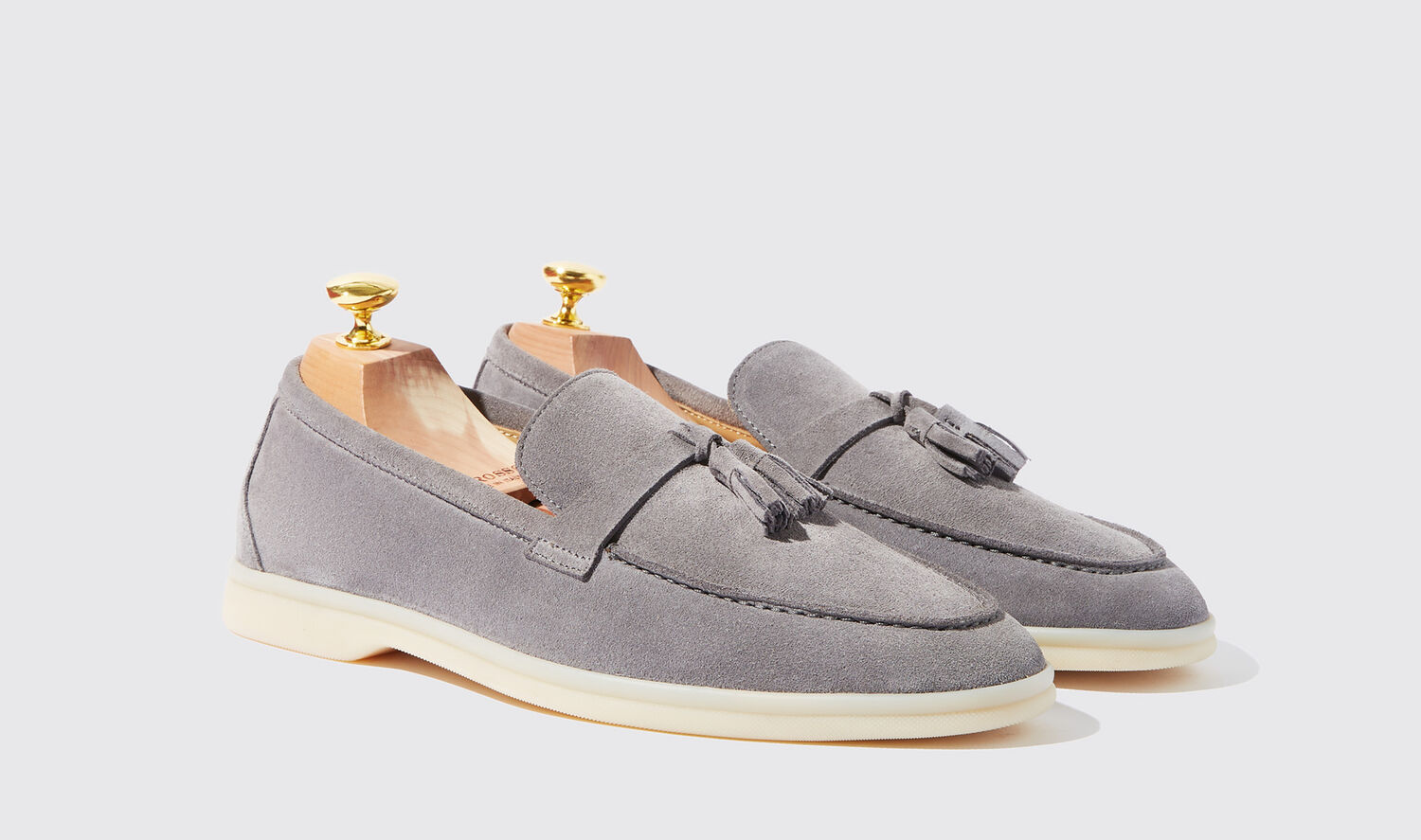 Shop Scarosso Leandro Grigio Scamosciato - Man Loafers Grey In Grey - Suede