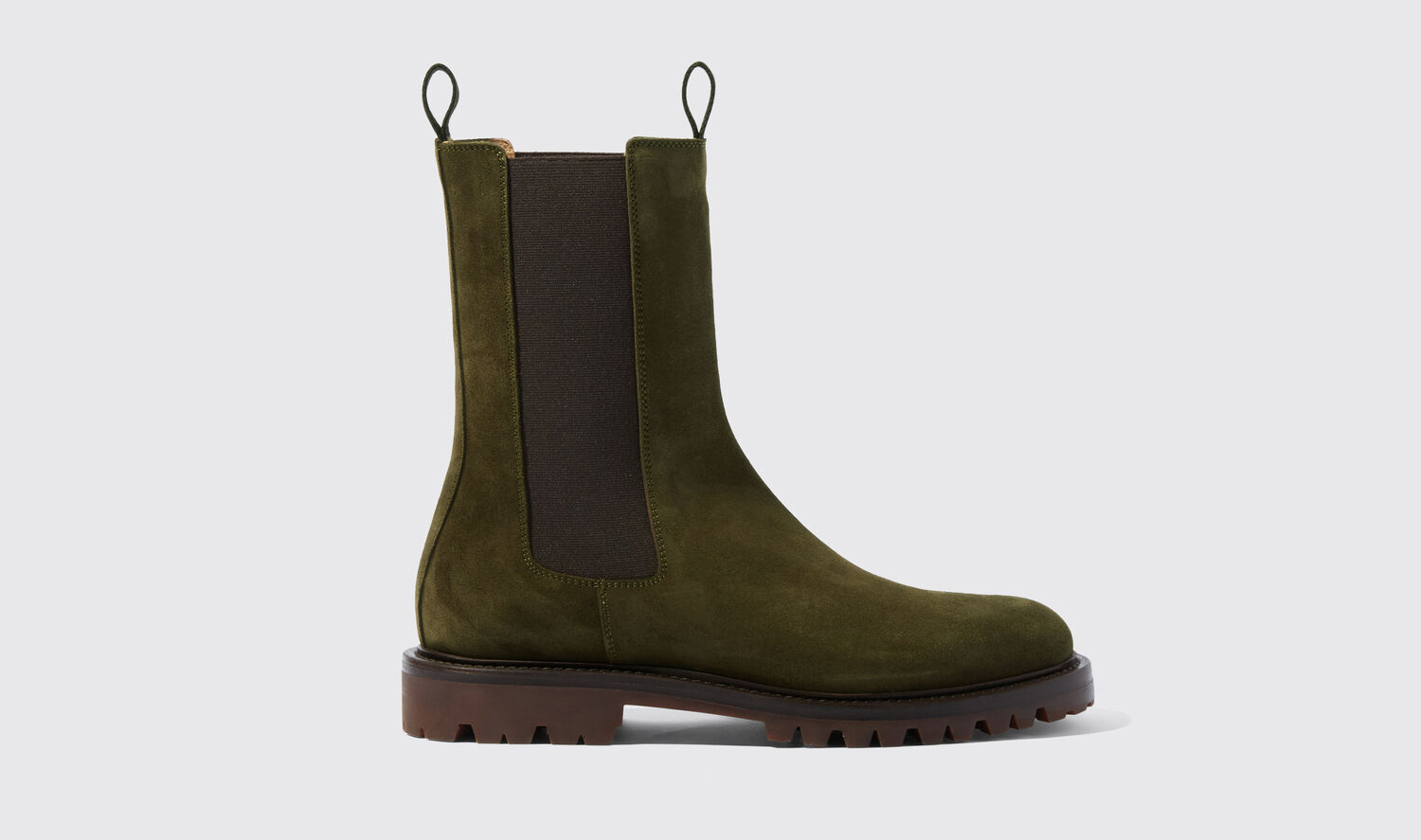Scarosso Wooster Chelsea Boots In Green - Suede