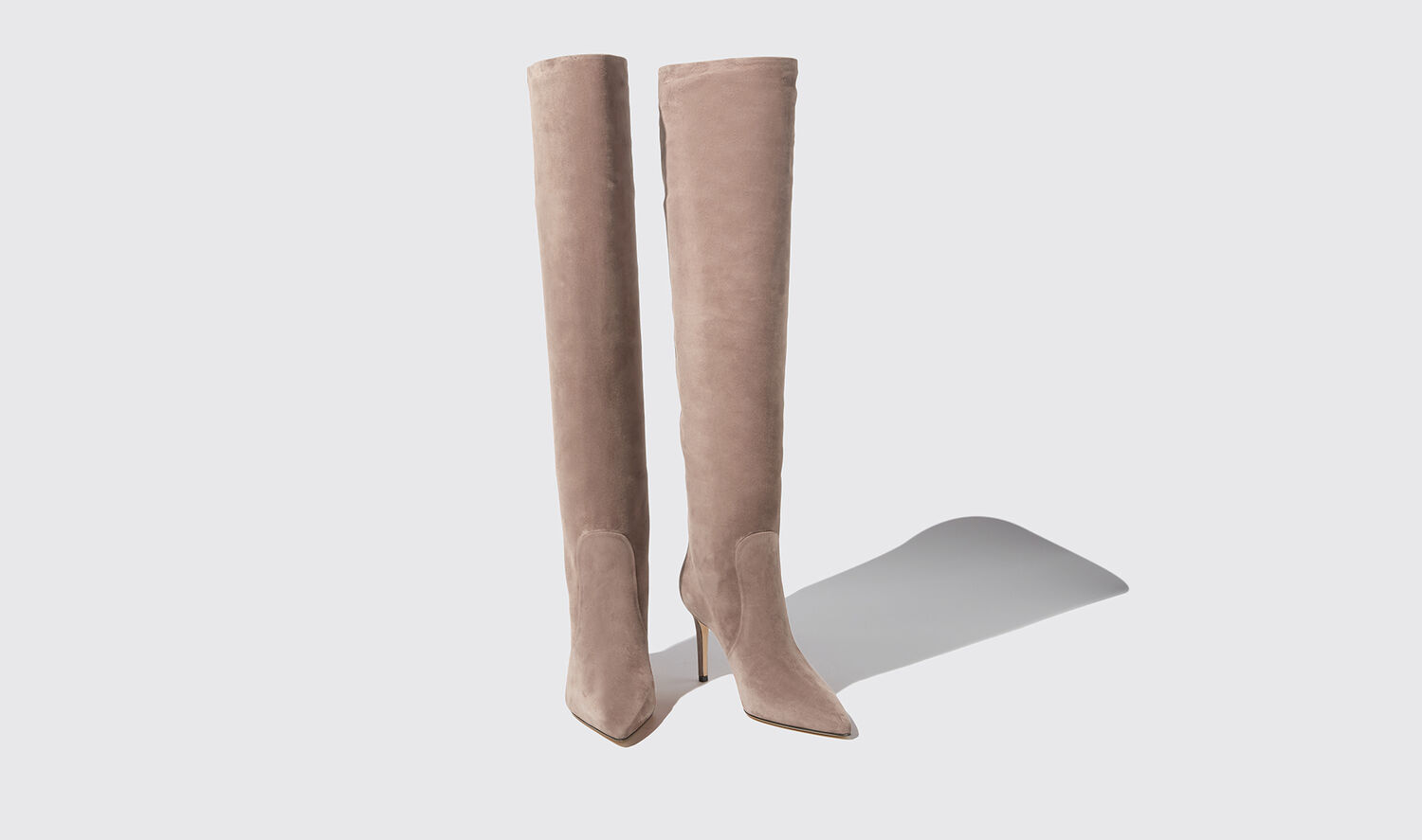 Shop Scarosso Carra Taupe Suede - Woman Boots Taupe In Taupe - Suede