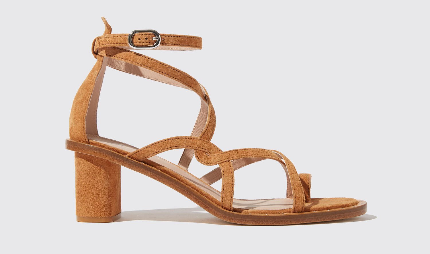 Shop Scarosso Patty Tan Suede - Woman Sandals & Espadrillas Tan In Tan - Suede Leather