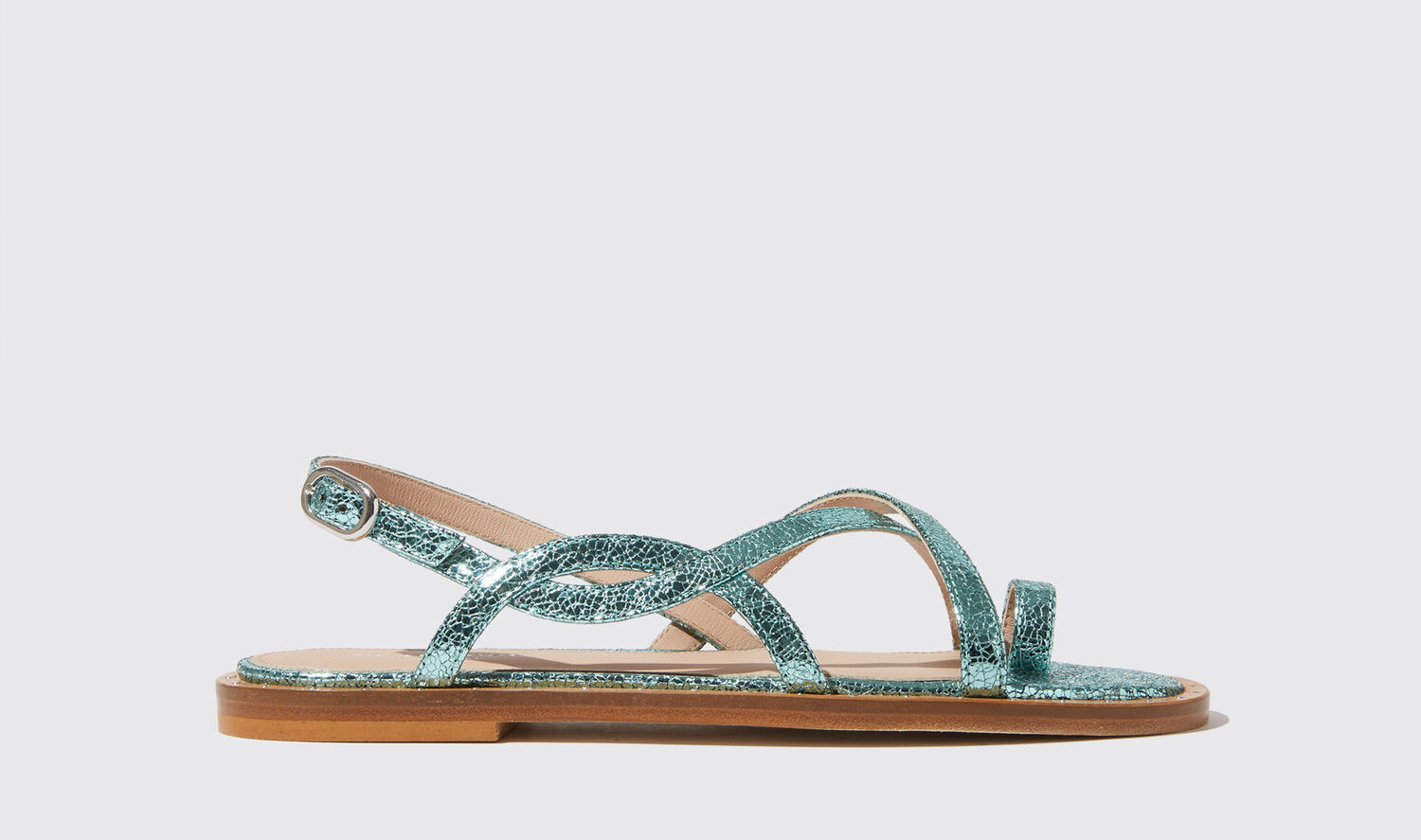 Shop Scarosso Carol Green - Woman Sandals Green In Green - Calf Leather