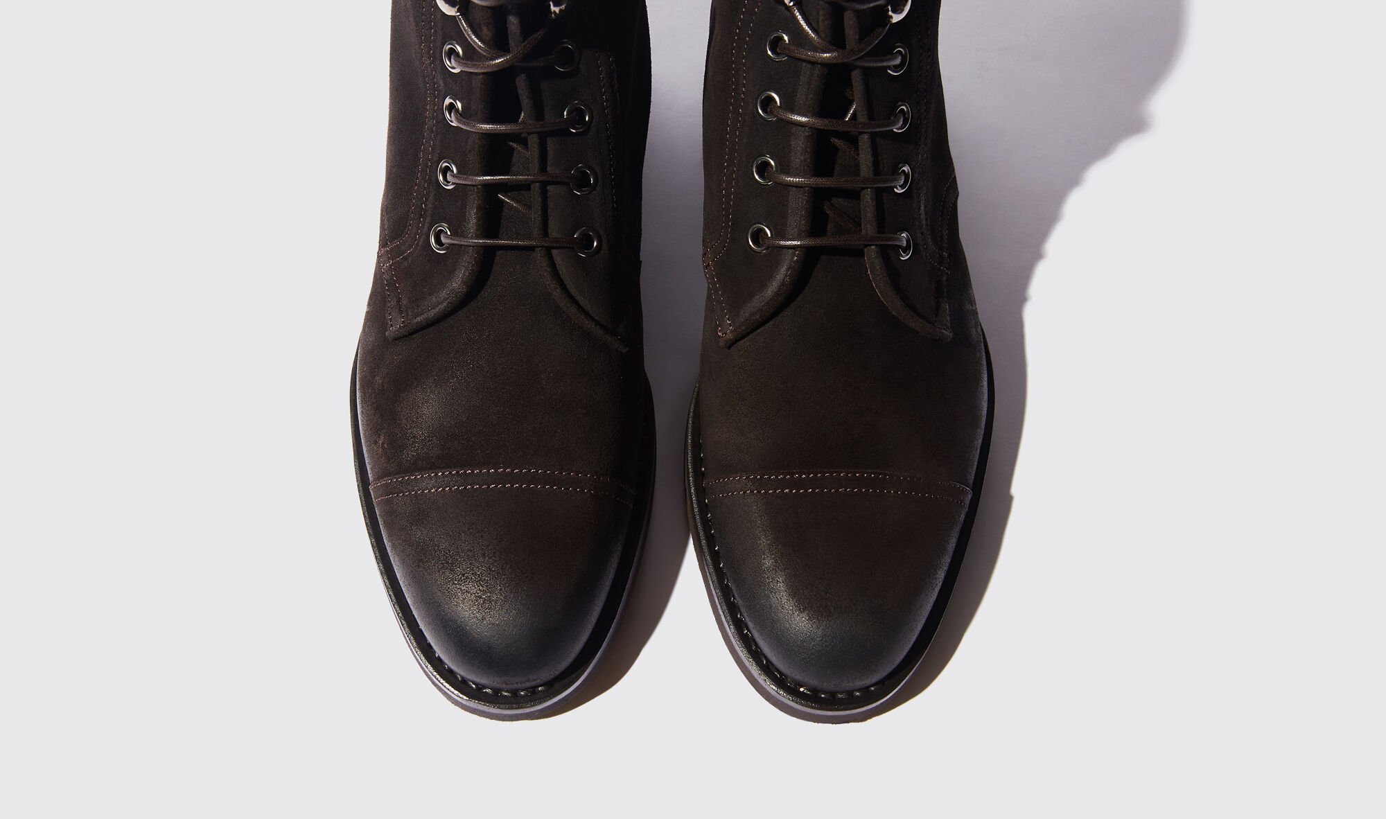 Scarosso lace-up suede boots - Black