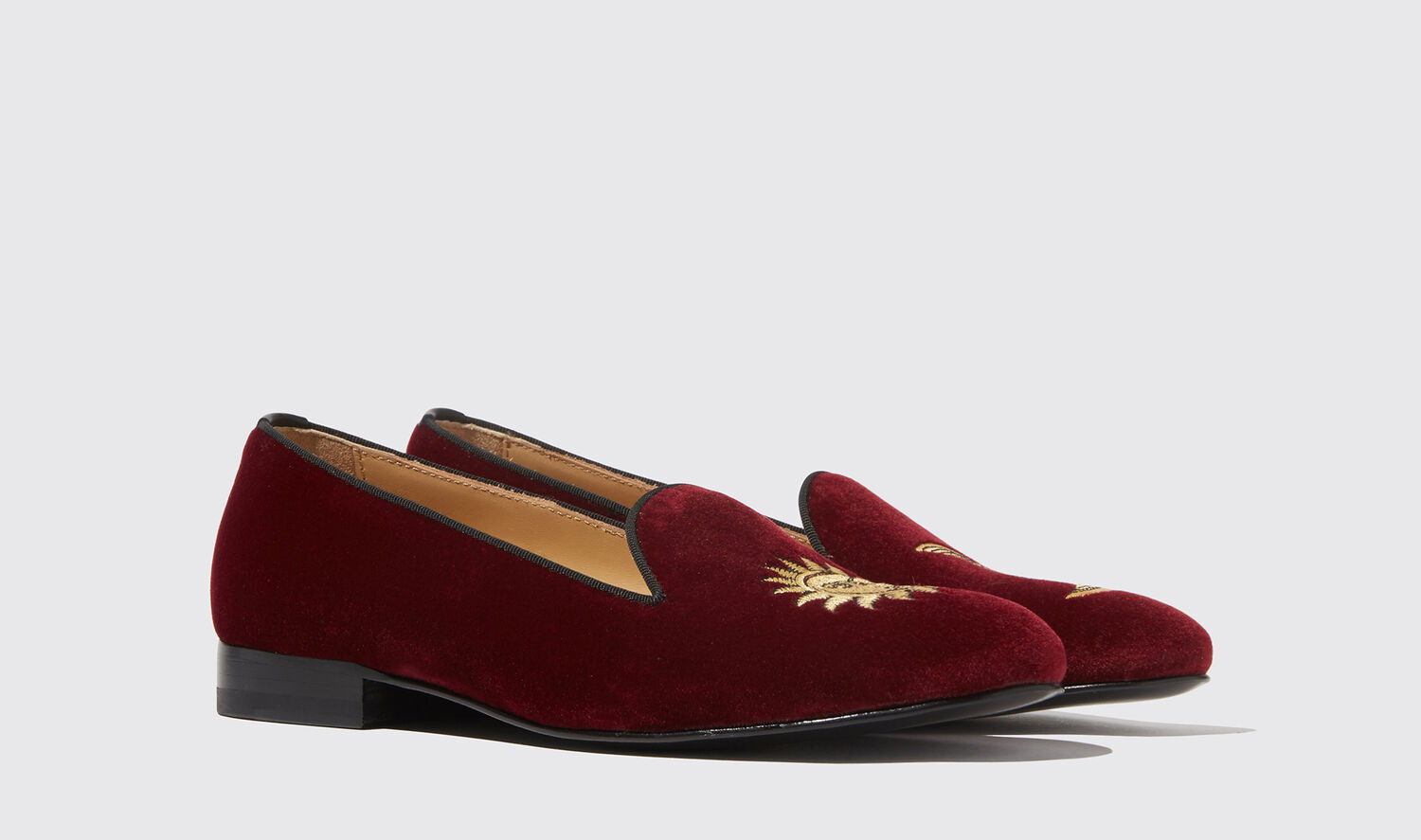 Shop Scarosso Jordan Burgundy Velvet - Woman Loafers & Flats Burgundy In Burgundy - Velvet