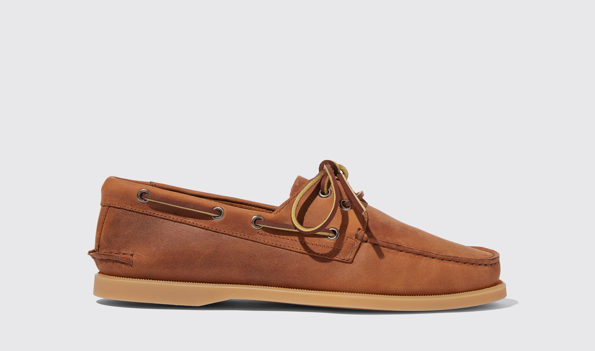Jude Cognac Nubuck Boat Shoes for Men | Scarosso®