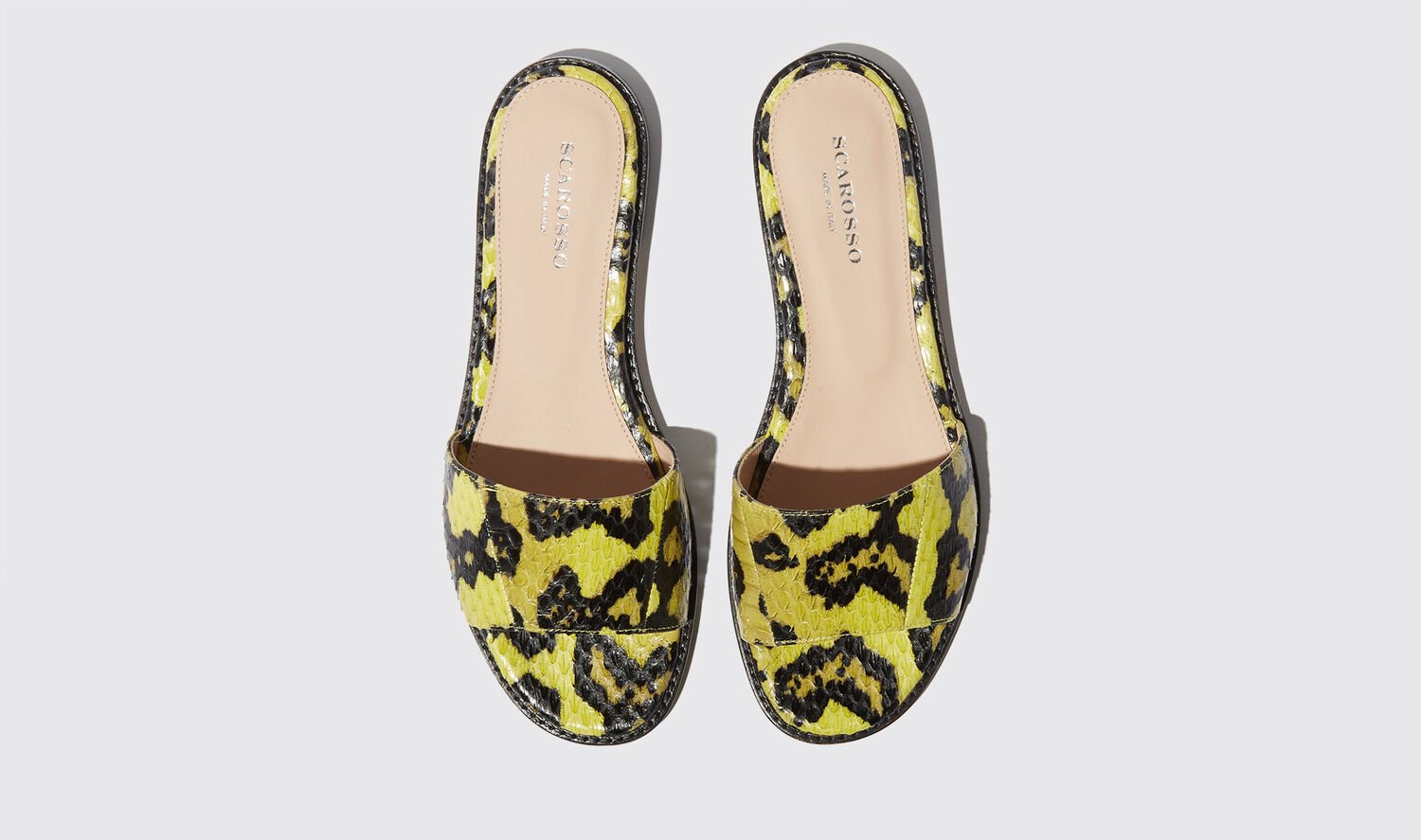 Shop Scarosso Federica Gialla Elaphe - Woman Sandals & Espadrillas Yellow In Yellow - Elaphe