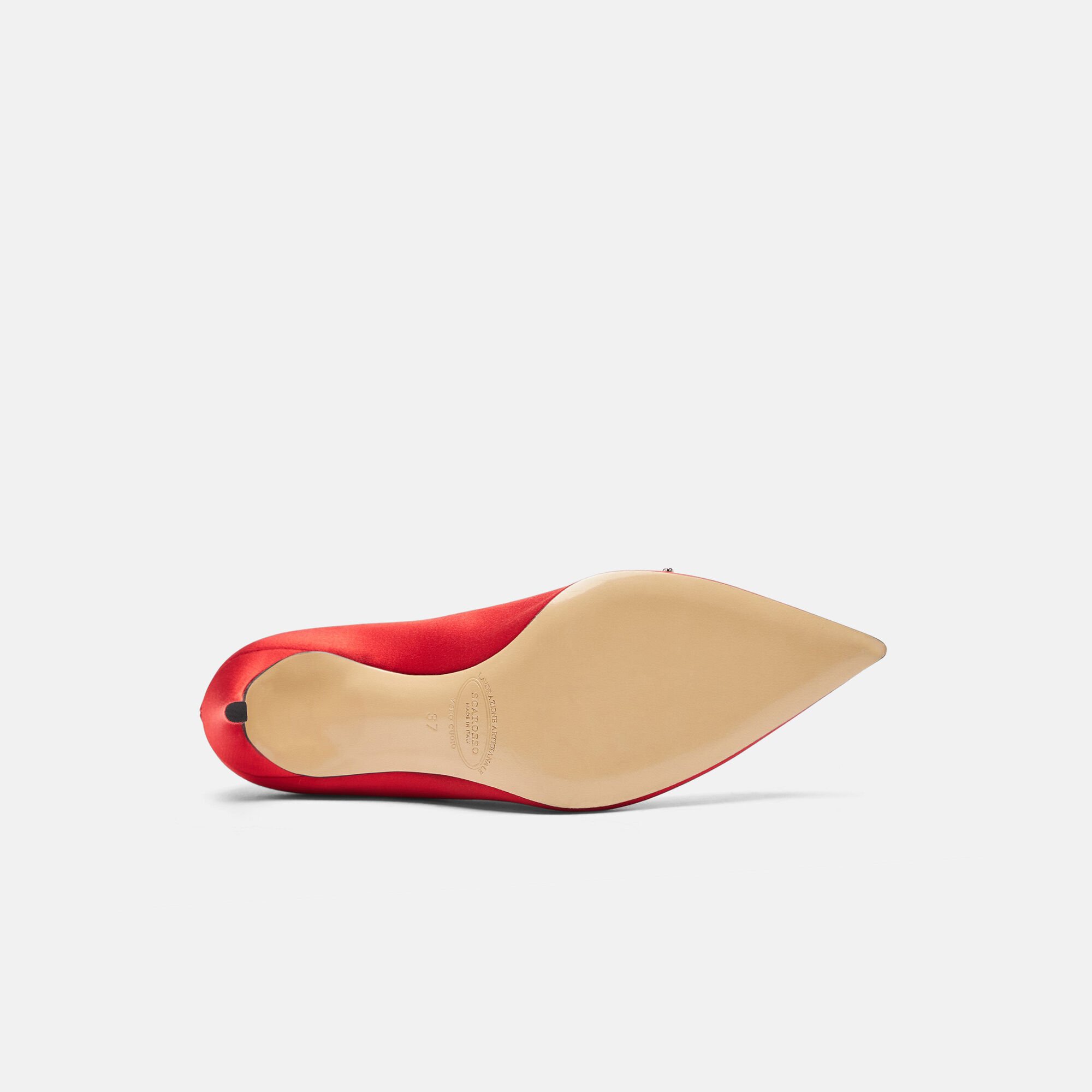 Scarosso Greta Red Satin Red - Silk GRETAPUMP