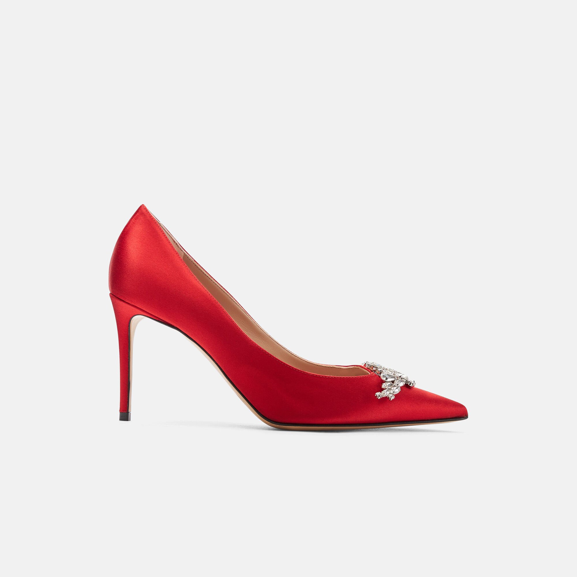 Scarosso Greta Red Satin Red - Silk GRETAPUMP