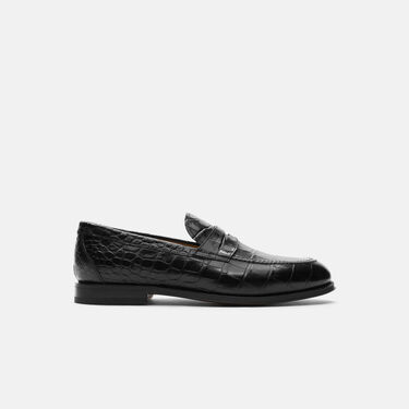 Scarosso Stefano Black Croco Black - Croco-printed Calf STEFANOLOAF