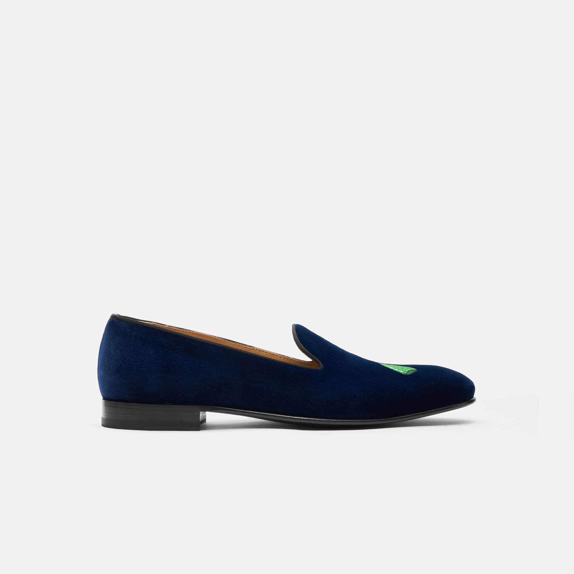 Scarosso Jay Blue Velvet Blue - Velvet JAYSLIP