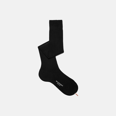 Scarosso Black Cotton Knee Socks Black - Cotton KNEECOTTSOCK