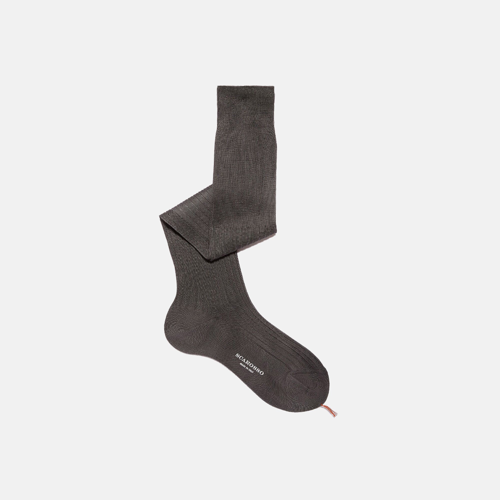 Scarosso Grey Cotton Knee Socks Grey - Cotton KNEECOTTSOCK