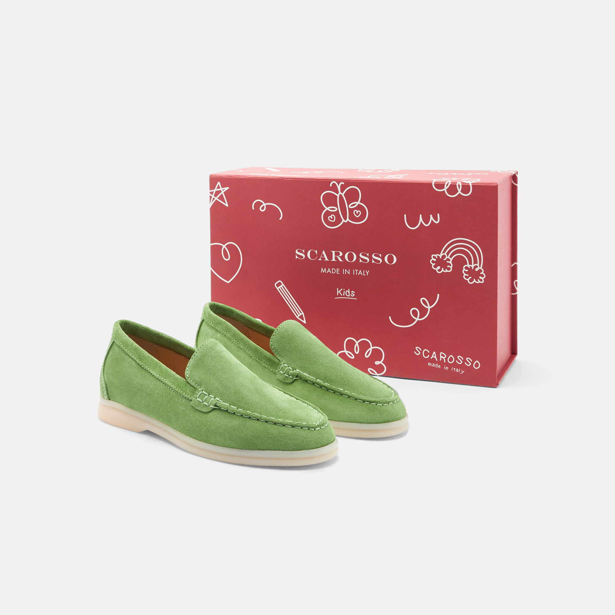 Scarosso Ludovica Girl Light Green Suede Light Green - Suede LUDOVICAKLOAF