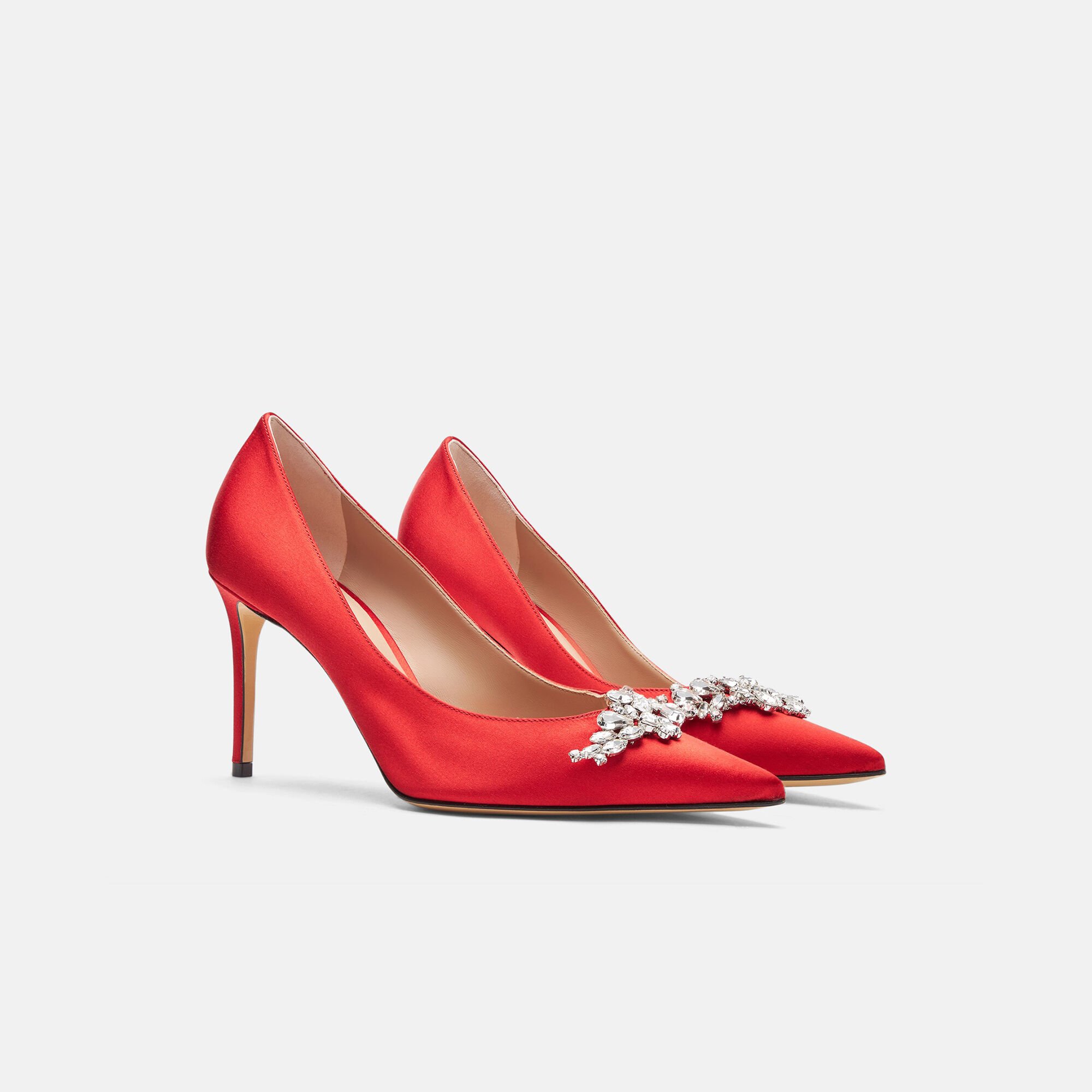 Scarosso Greta Red Satin Red - Silk GRETAPUMP