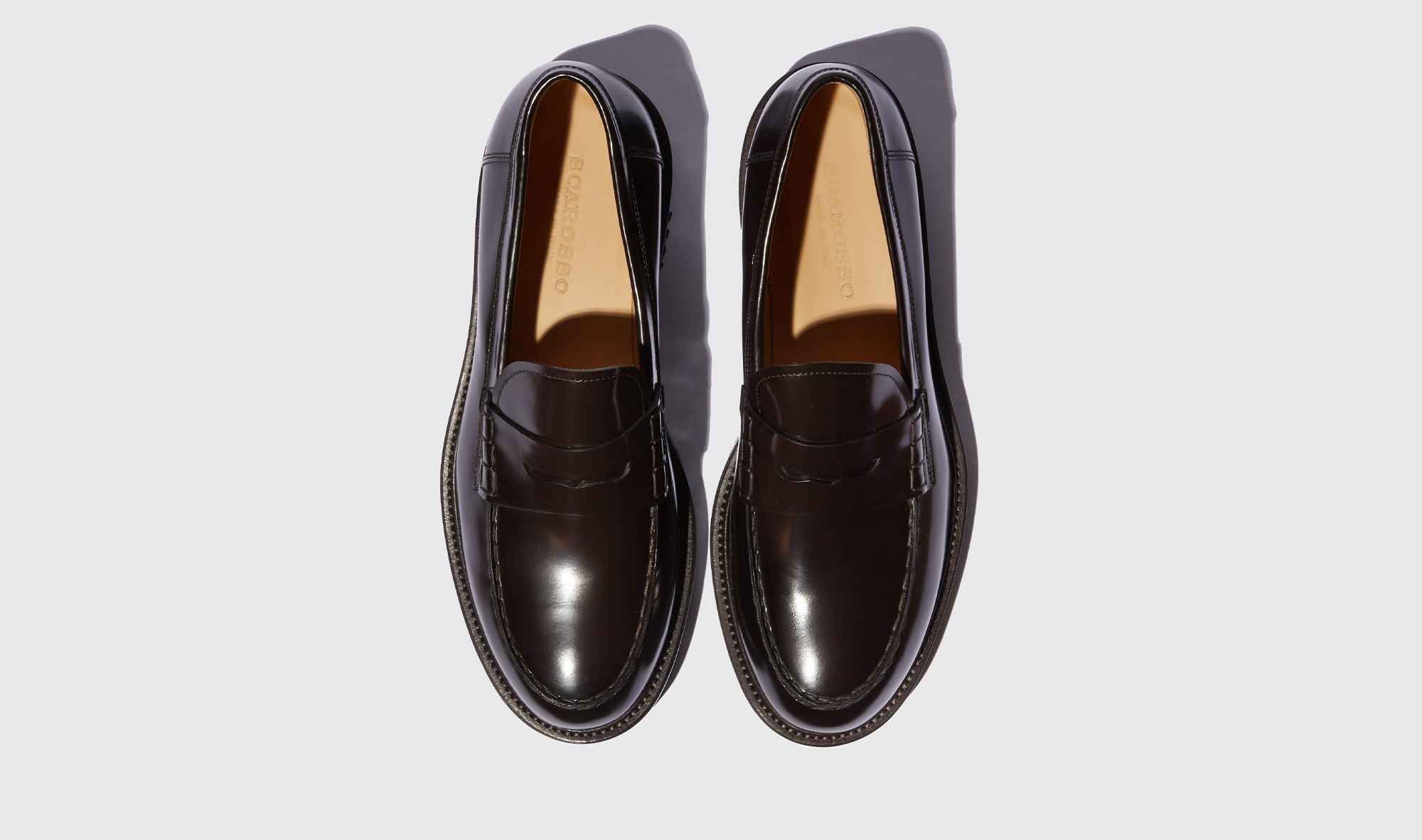 Scarosso penny-slot leather loafers - Brown