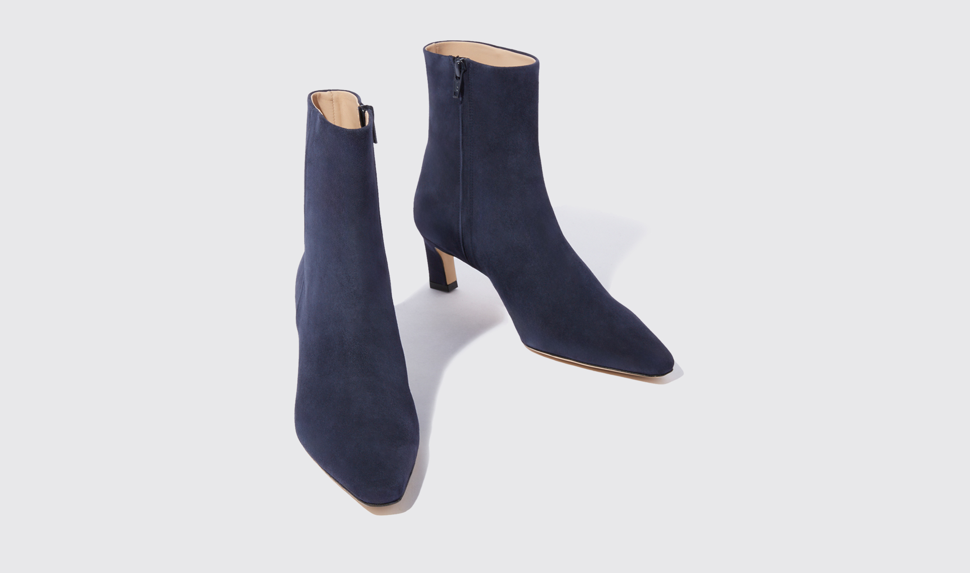 Shop Scarosso Kitty Blue Suede - Woman Boots Blue In Blue - Suede