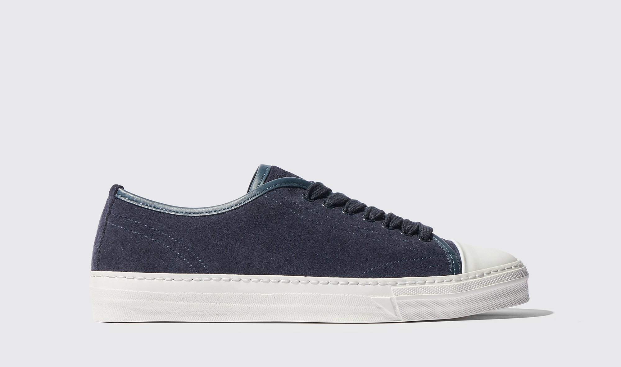Scarosso Ambrogio Blue Suede - Man Trainers Blue In Blue - Suede