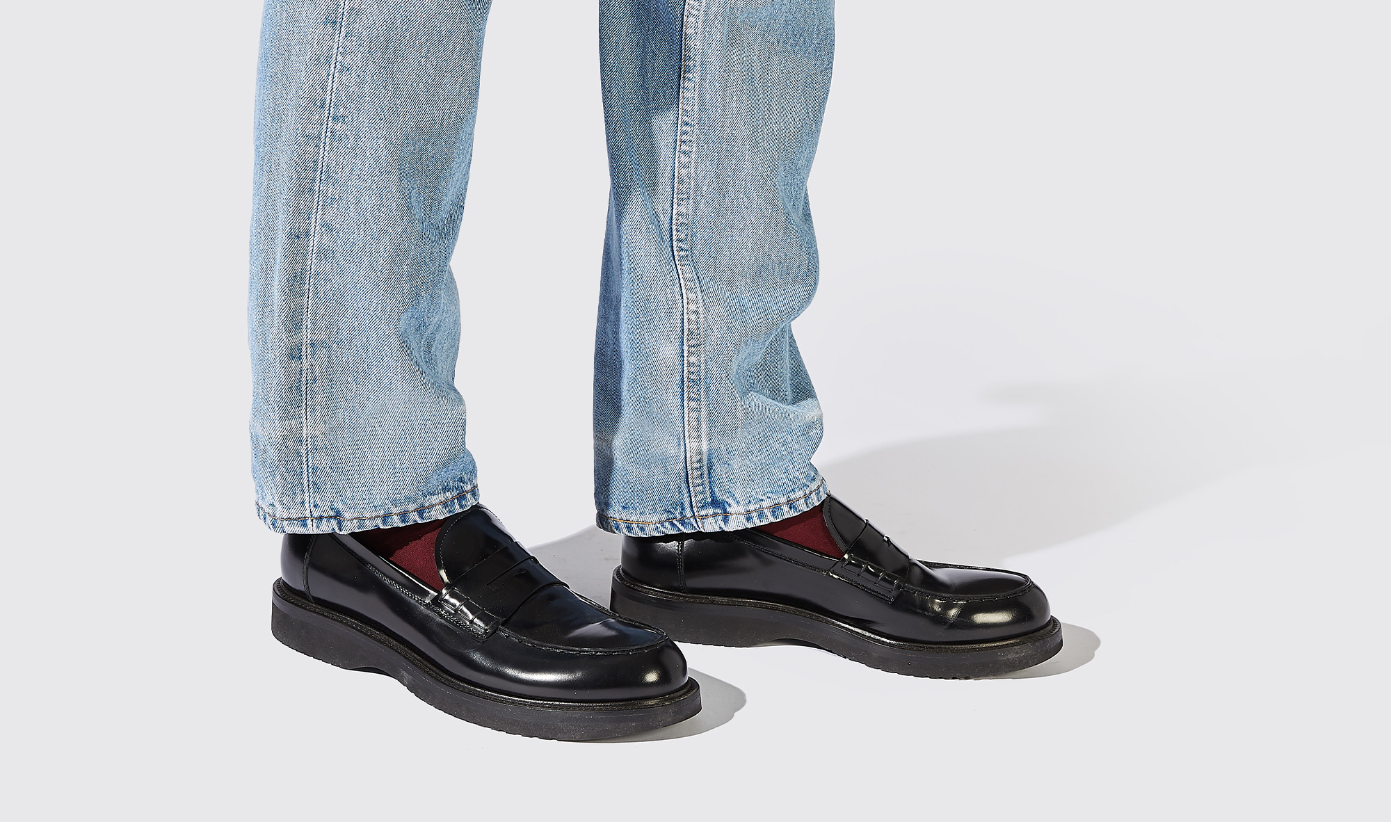Shop Scarosso Milo Black Bright - Man Loafers Black In Black - Brushed Calf